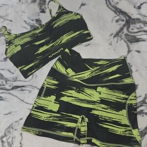 Alphalete Lime and Black Workout Set